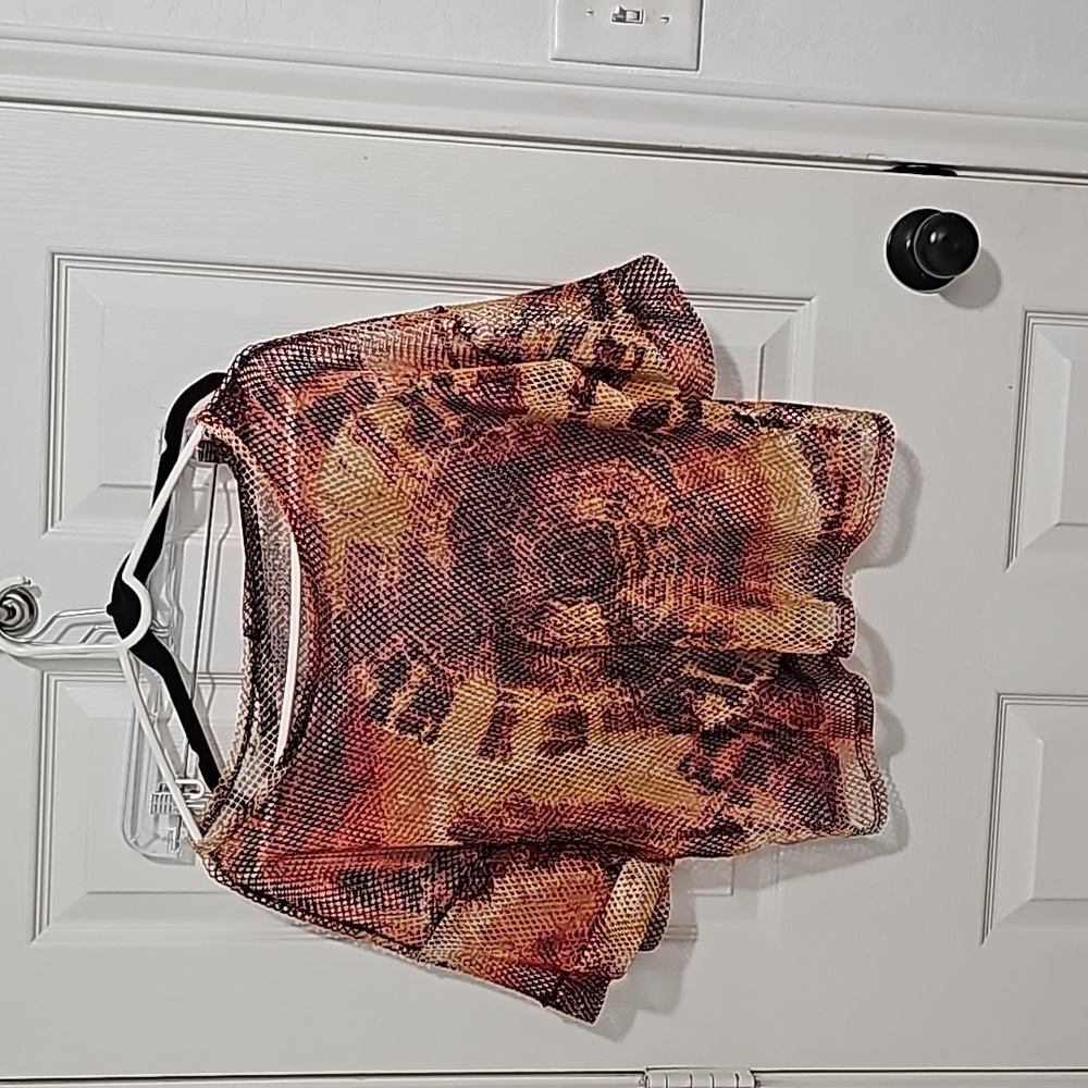 Lowest Price!!!Tie Dye Fishnet Top